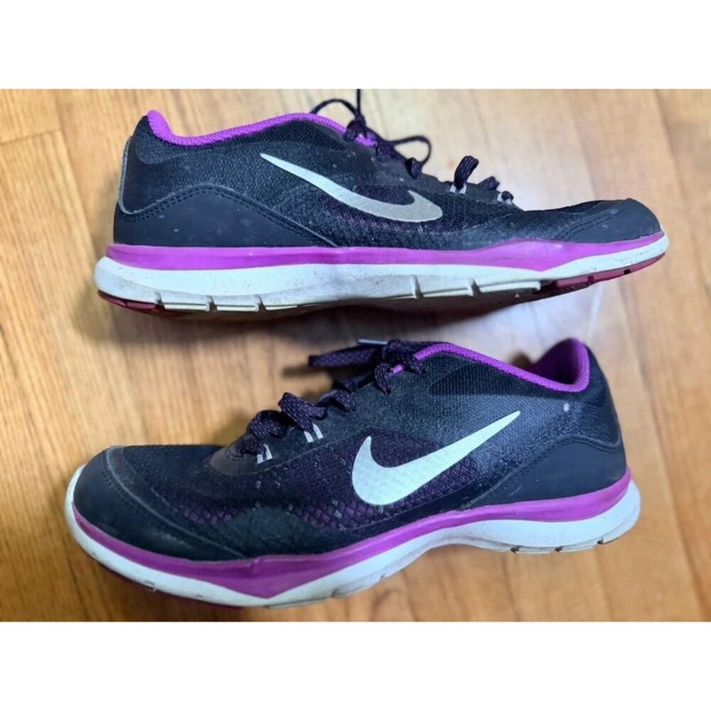 Nike Flex Trainer TR5 Shoes Womens 8.5 Black Purple Sneaker running shoes